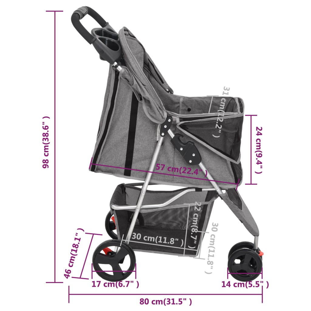8720845735197_g_en_hd_12 vidaXL Folding Dog Stroller Grey 80x46x98 cm Oxford Fabric - Image 13