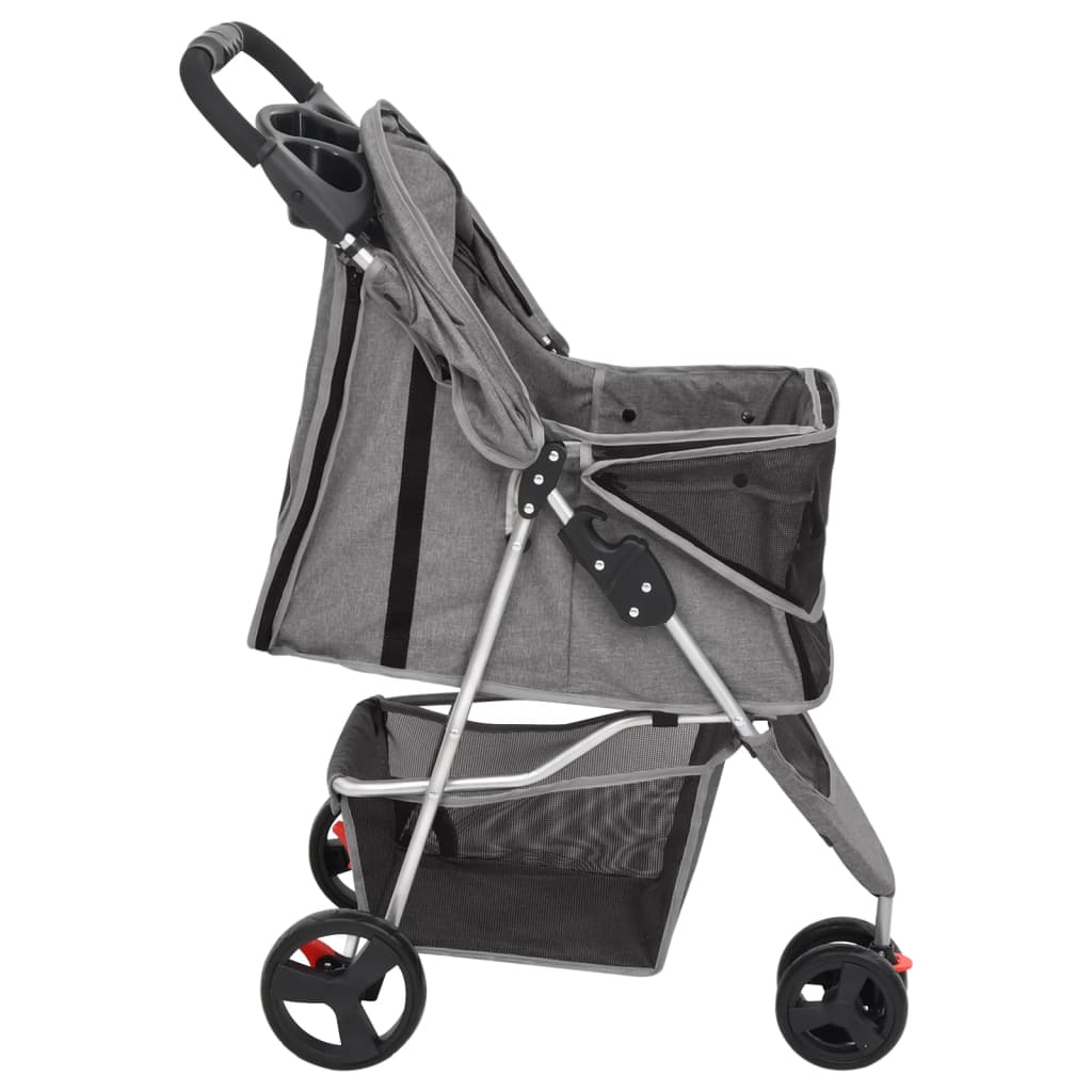 8720845735197_g_en_hd_4 vidaXL Folding Dog Stroller Grey 80x46x98 cm Oxford Fabric - Image 5