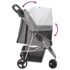 vidaXL Folding Dog Stroller Grey 80x46x98 cm Oxford Fabric - Image 6