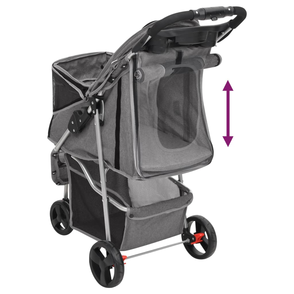 8720845735197_g_en_hd_6 vidaXL Folding Dog Stroller Grey 80x46x98 cm Oxford Fabric - Image 7