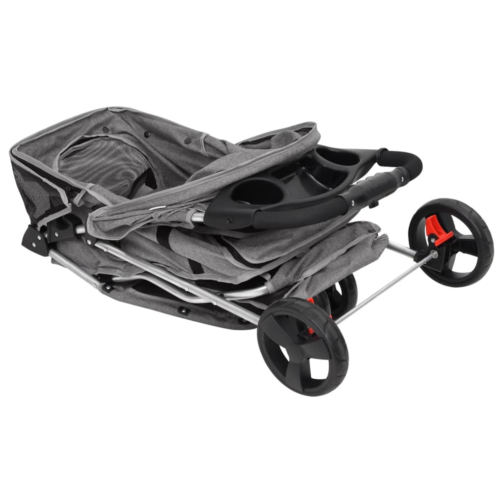 8720845735197_g_en_hd_7 vidaXL Folding Dog Stroller Grey 80x46x98 cm Oxford Fabric - Image 8