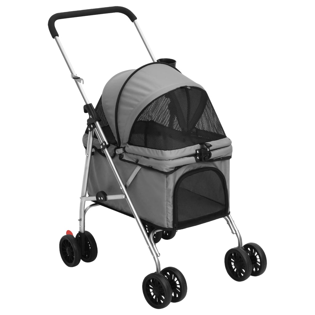8720845735234_a_en_hd_1 vidaXL Folding Dog Stroller Grey 76x50x100 cm Oxford Fabric - Image 1