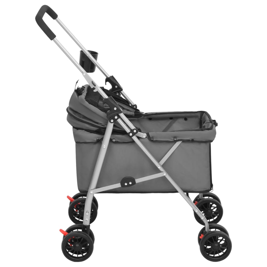 8720845735234_g_en_hd_5 vidaXL Folding Dog Stroller Grey 76x50x100 cm Oxford Fabric - Image 6