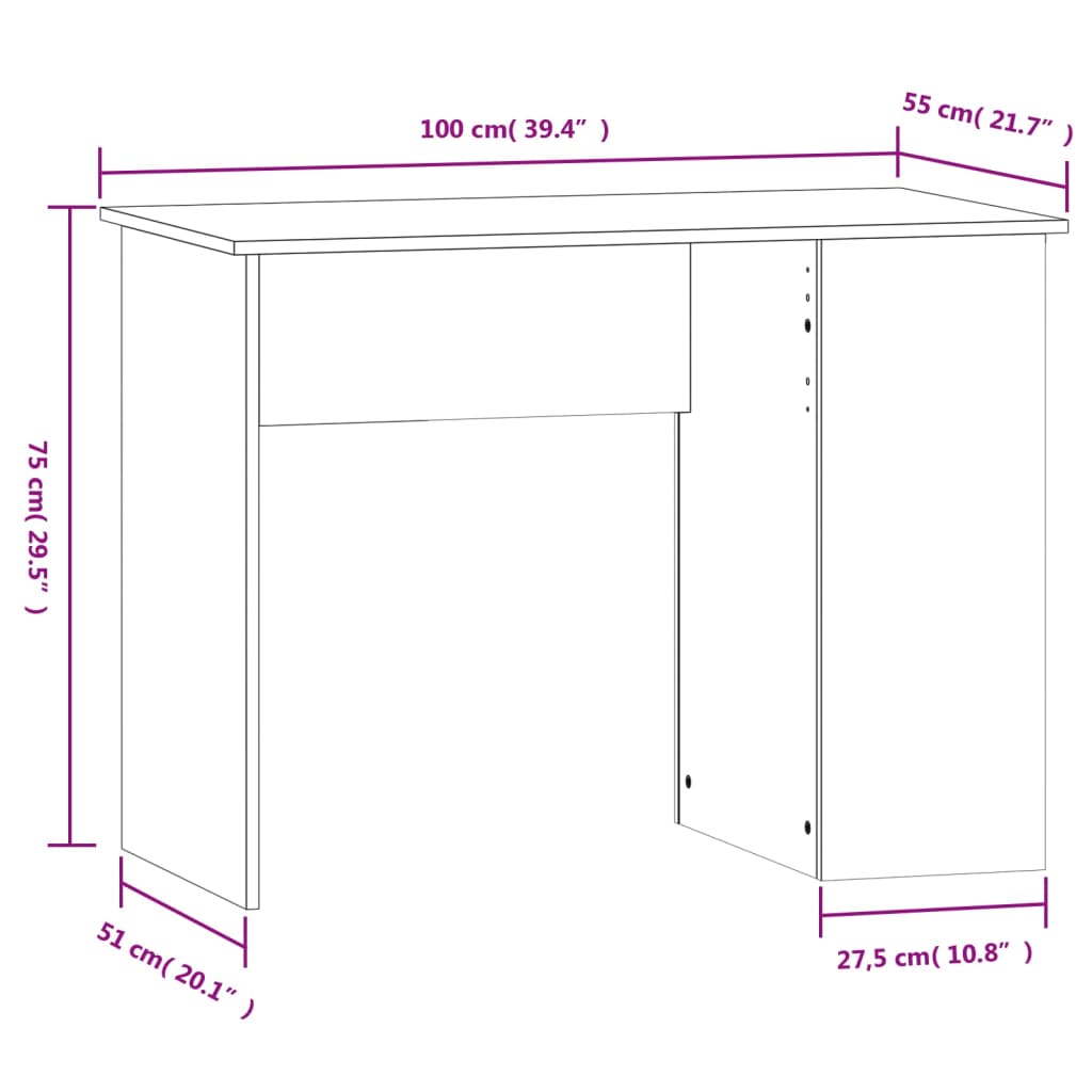 8720845736170_g_en_hd_6 vidaXL Desk Black 100x55x75 cm Engineered Wood - Image 9