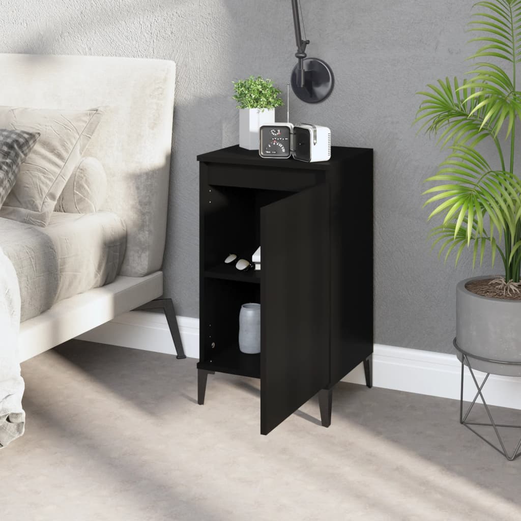 8720845737368_g_en_hd_1 vidaXL Bedside Cabinet Black 40x35x70 cm Engineered Wood - Image 4