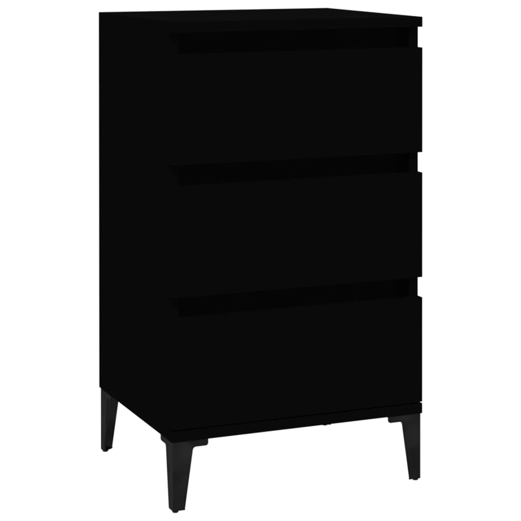 8720845737597_a_en_hd_1 vidaXL Bedside Cabinet Black 40x35x70 cm Engineered Wood - Image 2