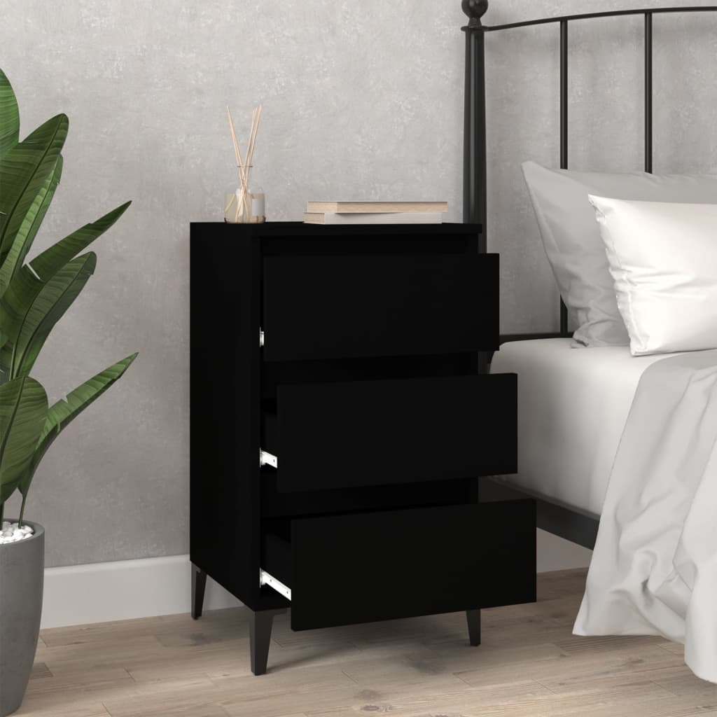 8720845737597_g_en_hd_1 vidaXL Bedside Cabinet Black 40x35x70 cm Engineered Wood - Image 4