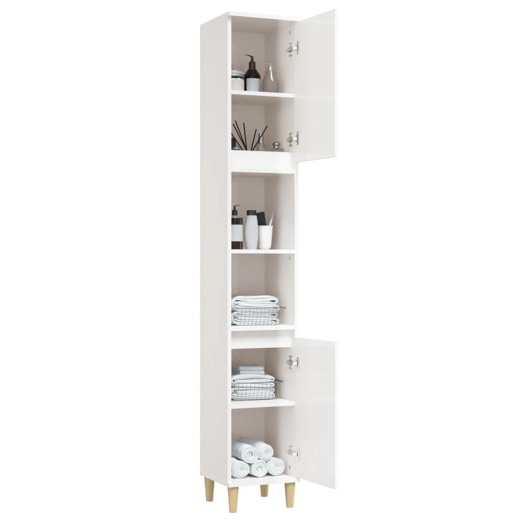 8720845738167_g_en_hd_3 vidaXL Bathroom Cabinet High Gloss White 30x30x190 cm Engineered Wood - Image 5