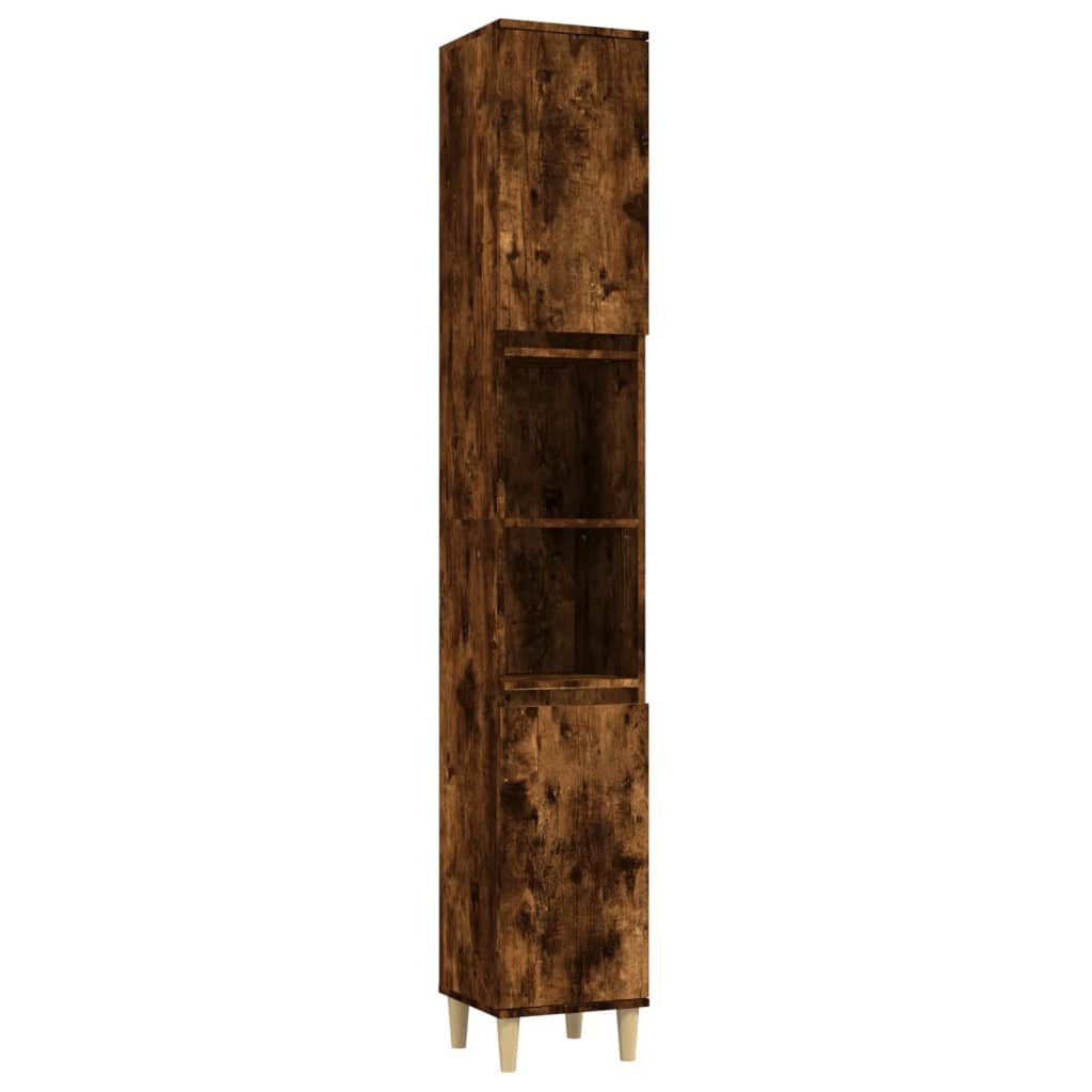 8720845738198_a_en_hd_1 vidaXL Bathroom Cabinet Smoked Oak 30x30x190 cm Engineered Wood - Image 2