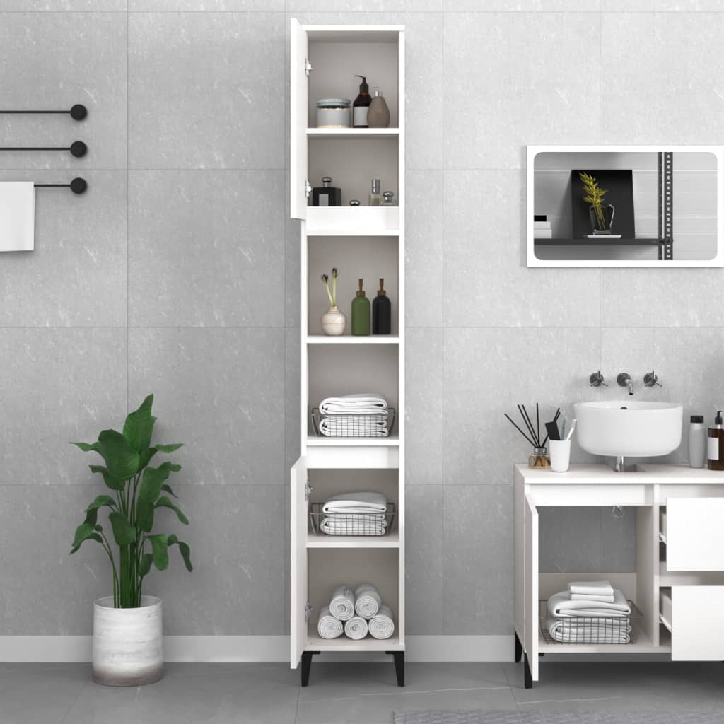 8720845738228_g_en_hd_1 vidaXL Bathroom Cabinet White 30x30x190 cm Engineered Wood - Image 3