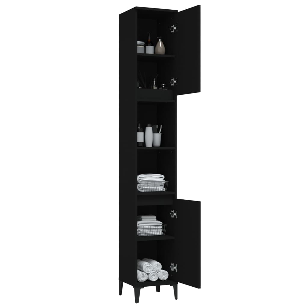 8720845738235_g_en_hd_2 vidaXL Bathroom Cabinet Black 30x30x190 cm Engineered Wood - Image 5