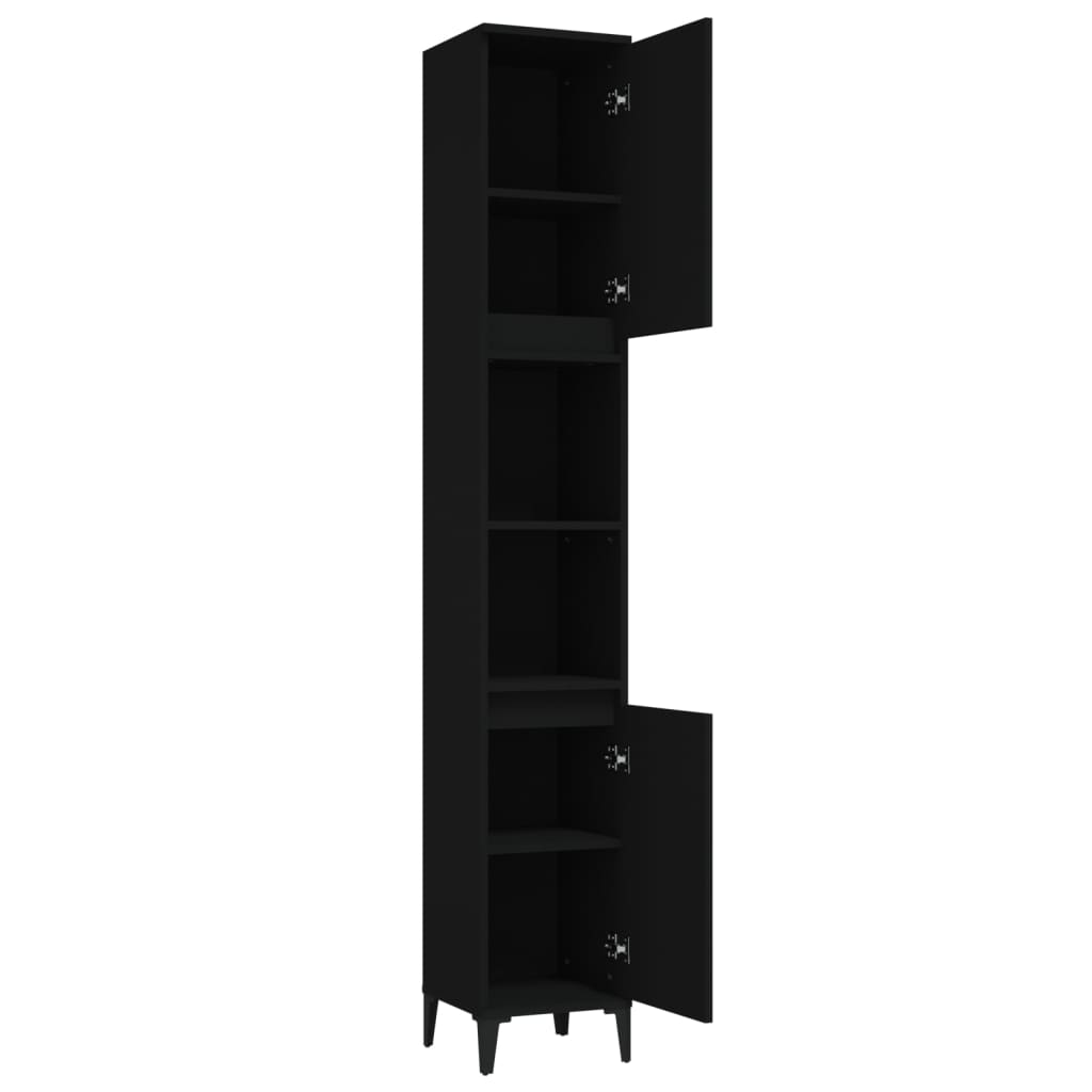 8720845738235_g_en_hd_4 vidaXL Bathroom Cabinet Black 30x30x190 cm Engineered Wood - Image 7