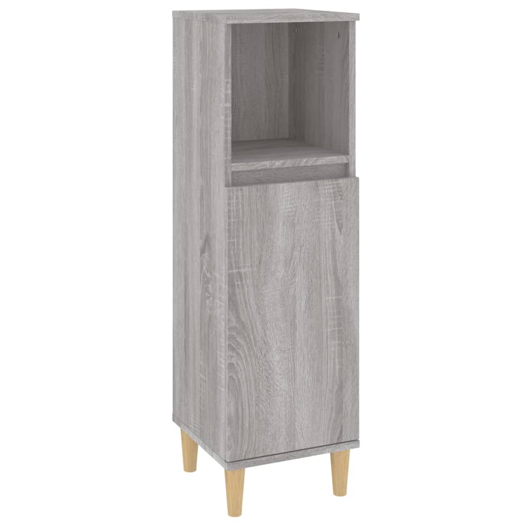 8720845738365_a_en_hd_1 vidaXL Bathroom Cabinet Grey Sonoma 30x30x100 cm Engineered Wood - Image 2