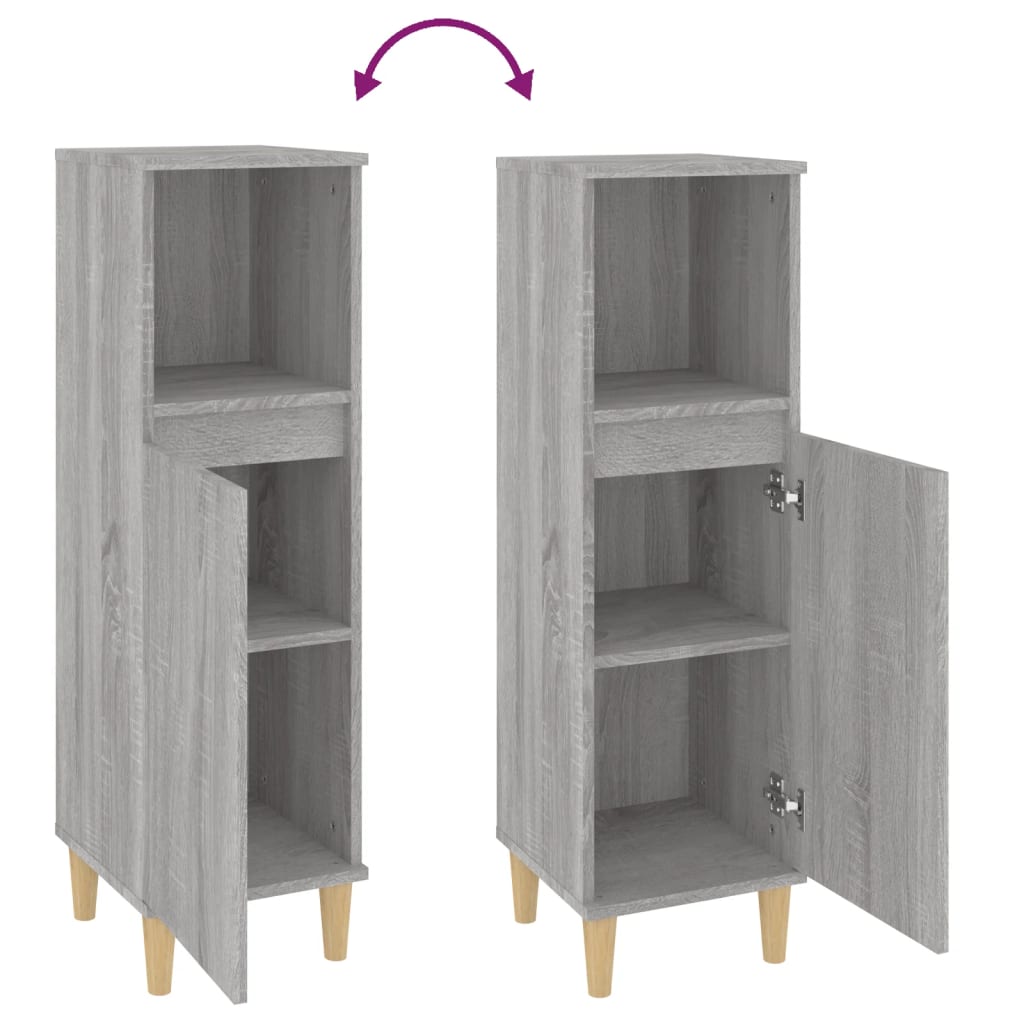 8720845738365_g_en_hd_7 vidaXL Bathroom Cabinet Grey Sonoma 30x30x100 cm Engineered Wood - Image 9