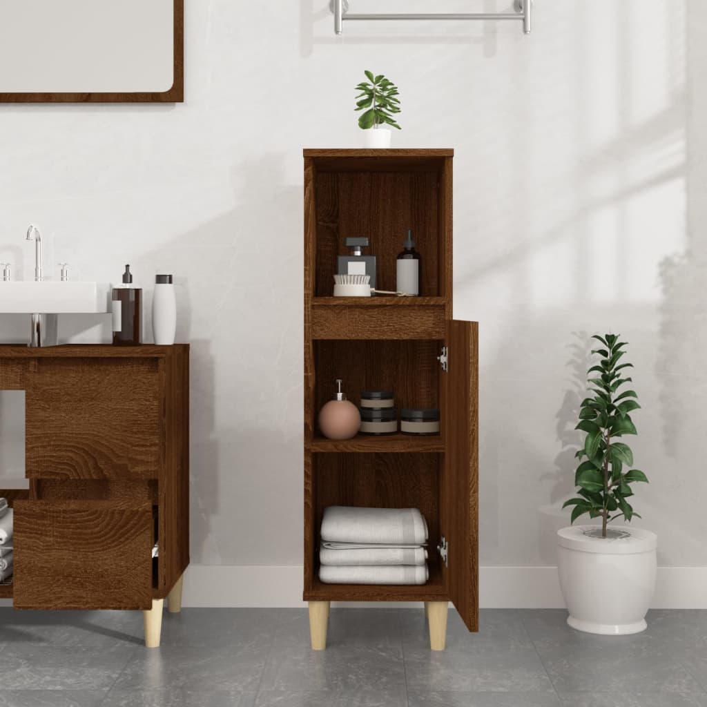 8720845738372_g_en_hd_1 vidaXL Bathroom Cabinet Brown Oak 30x30x100 cm Engineered Wood - Image 3