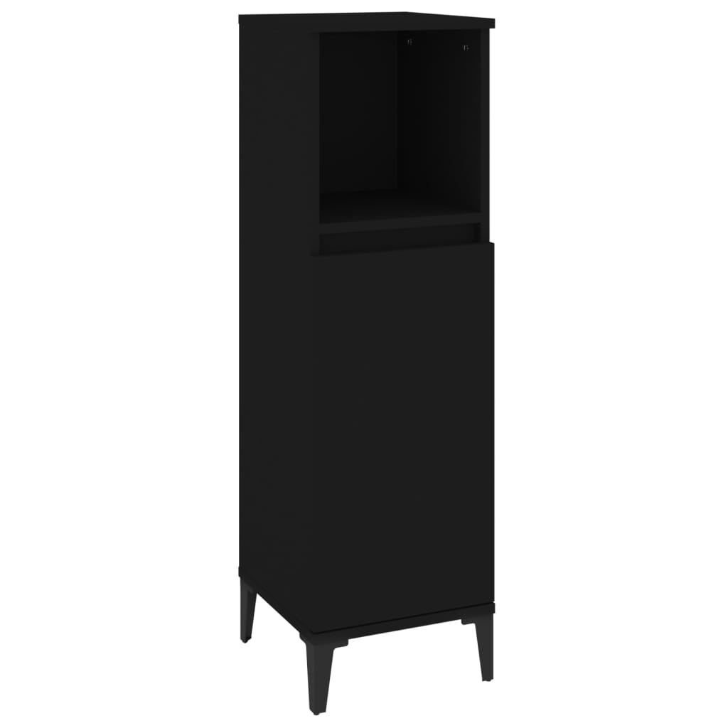 8720845738396_a_en_hd_1 vidaXL Bathroom Cabinet Black 30x30x100 cm Engineered Wood - Image 2