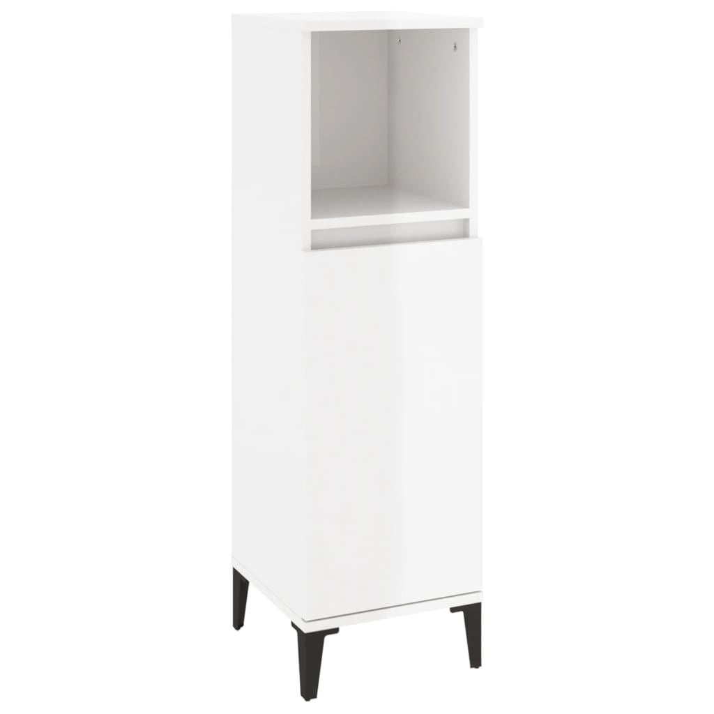 8720845738402_a_en_hd_1 vidaXL Bathroom Cabinet High Gloss White 30x30x100 cm Engineered Wood - Image 2
