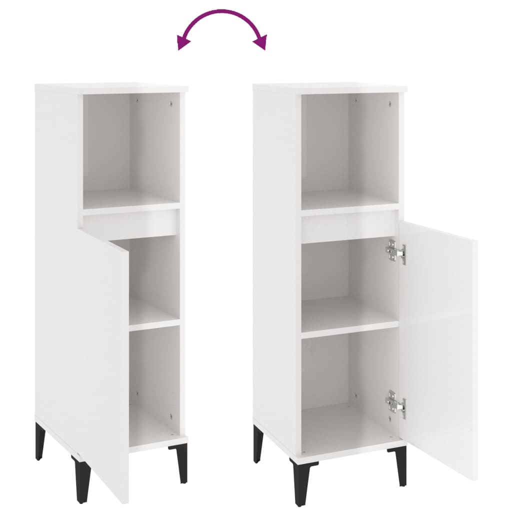 8720845738402_g_en_hd_7 vidaXL Bathroom Cabinet High Gloss White 30x30x100 cm Engineered Wood - Image 9