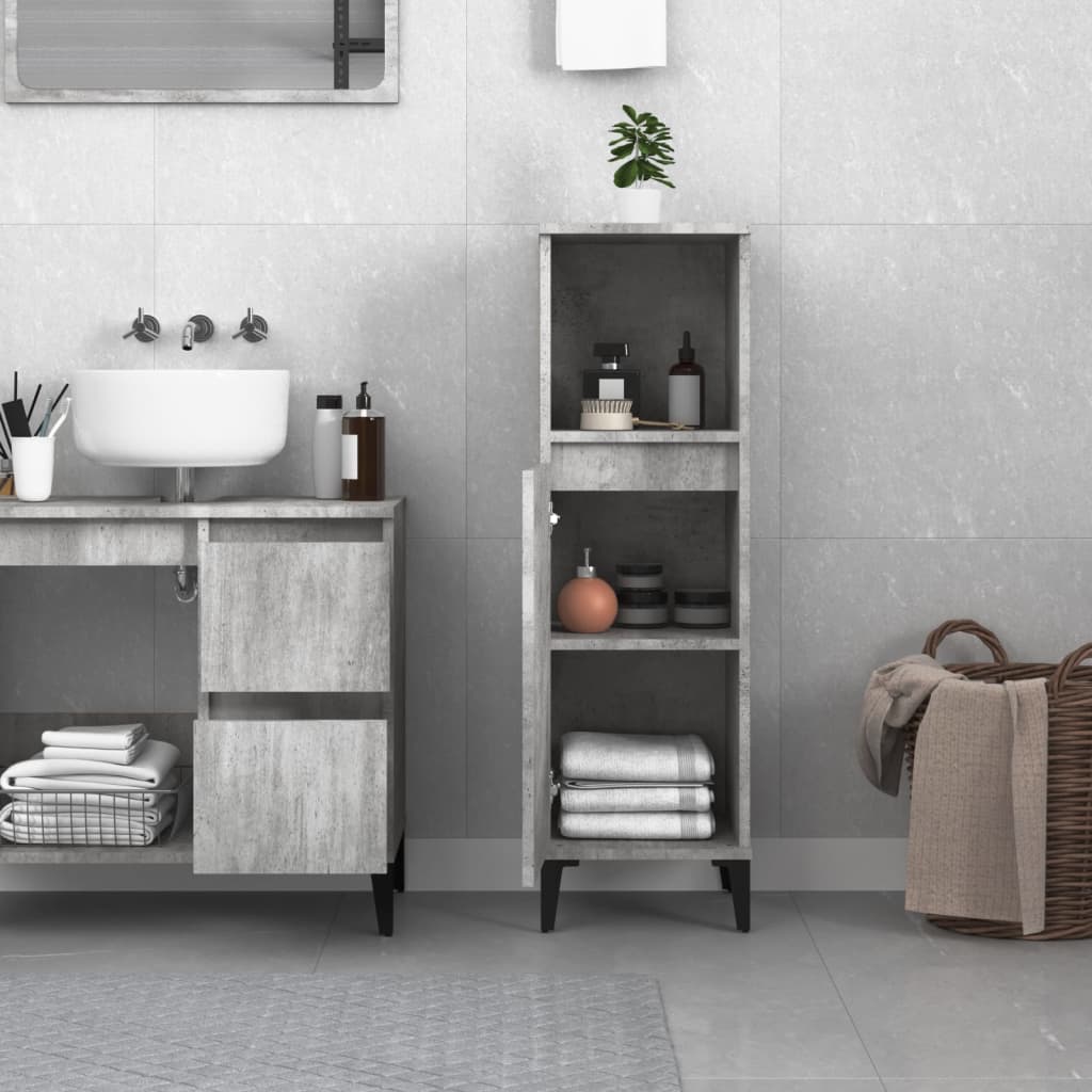 8720845738426_g_en_hd_1 vidaXL Bathroom Cabinet Concrete Grey 30x30x100 cm Engineered Wood - Image 3