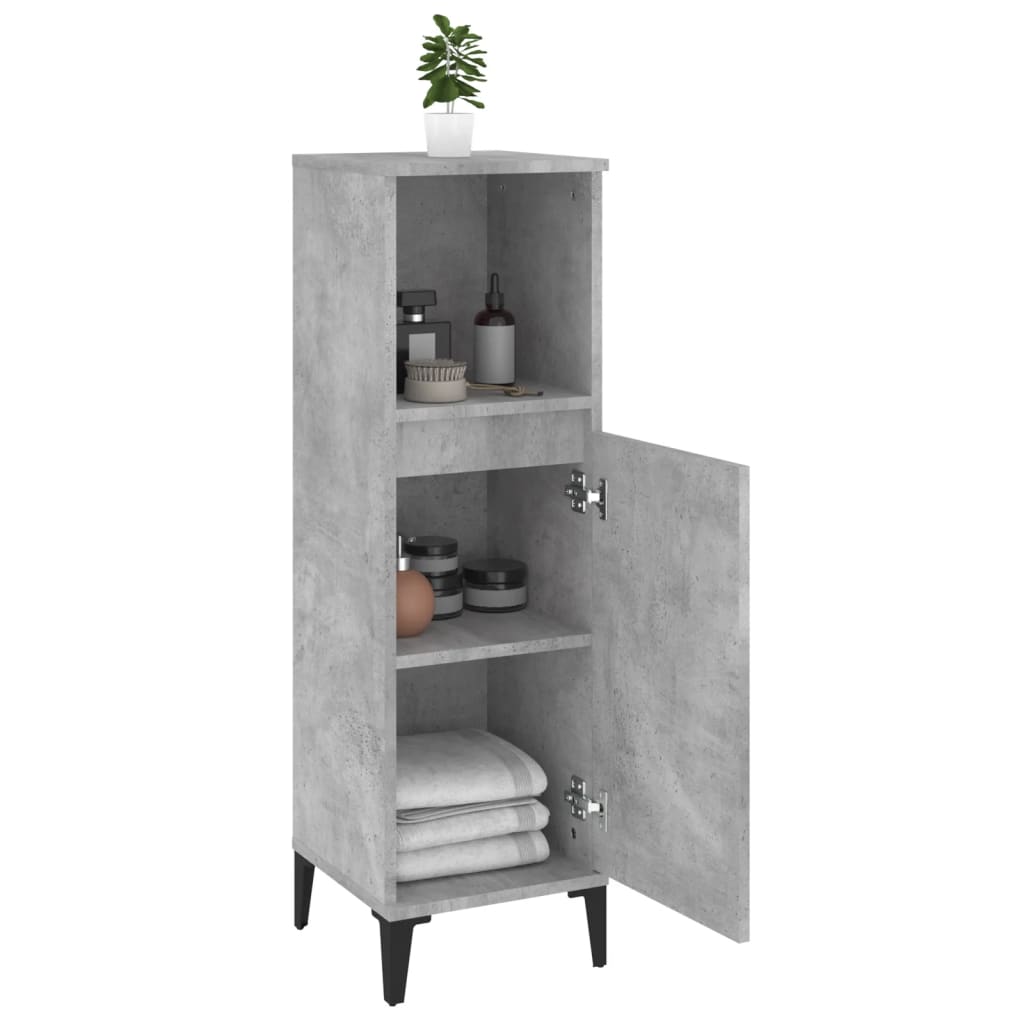 8720845738426_g_en_hd_2 vidaXL Bathroom Cabinet Concrete Grey 30x30x100 cm Engineered Wood - Image 4