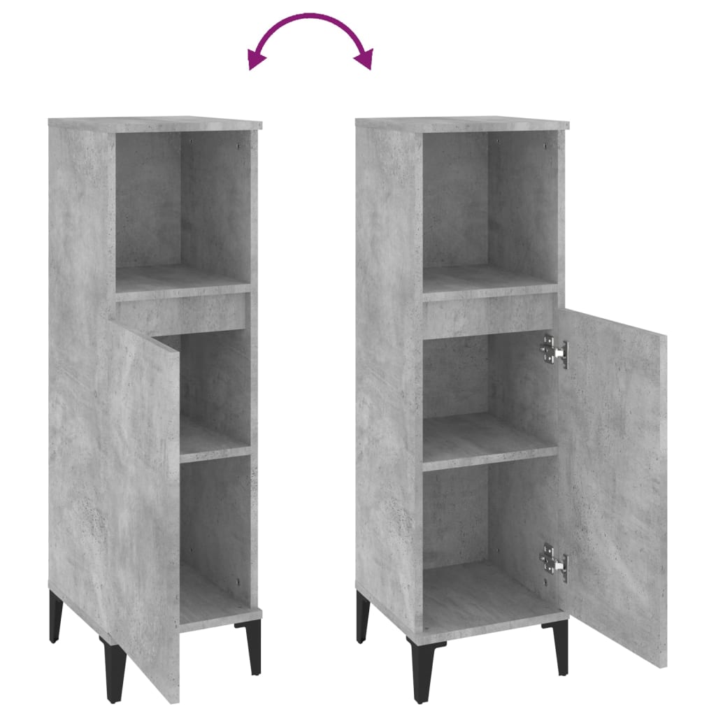 8720845738426_g_en_hd_7 vidaXL Bathroom Cabinet Concrete Grey 30x30x100 cm Engineered Wood - Image 9