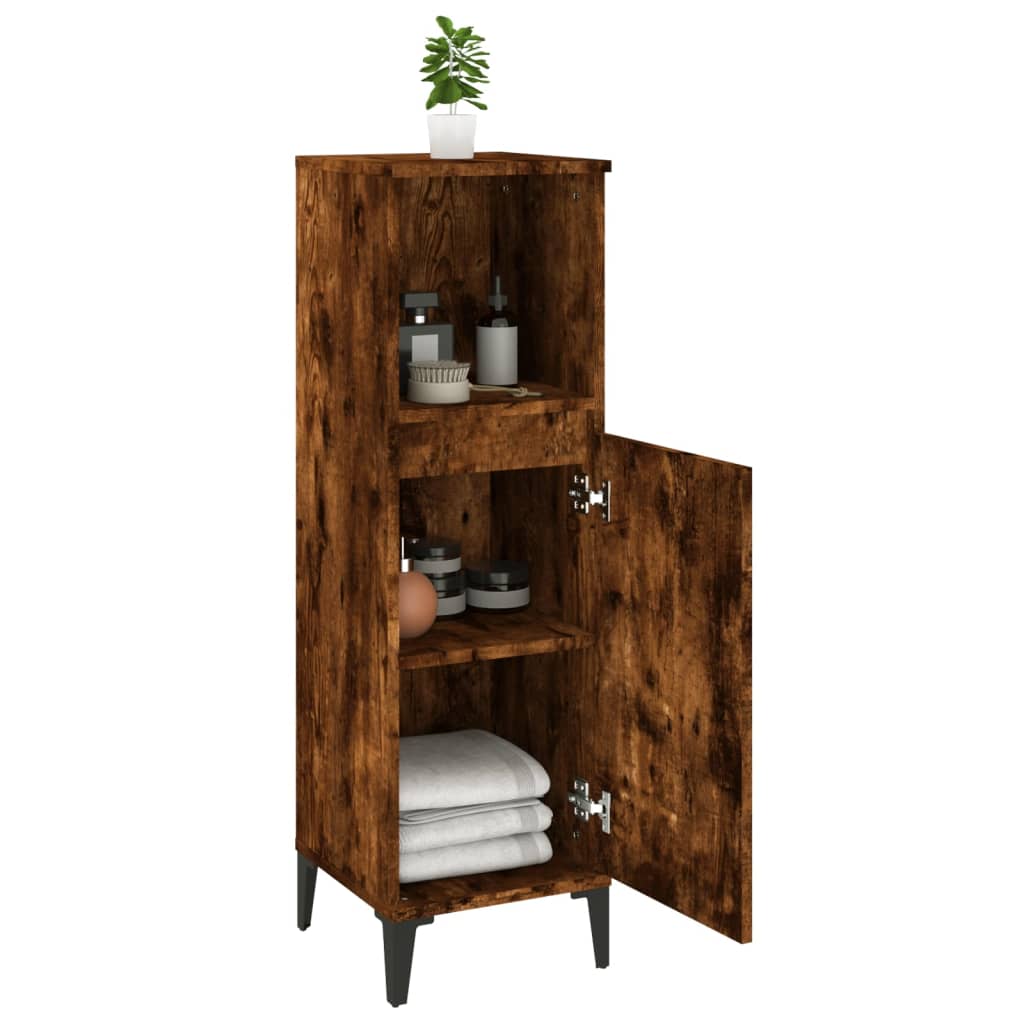 8720845738433_g_en_hd_2 vidaXL Bathroom Cabinet Smoked Oak 30x30x100 cm Engineered Wood - Image 4