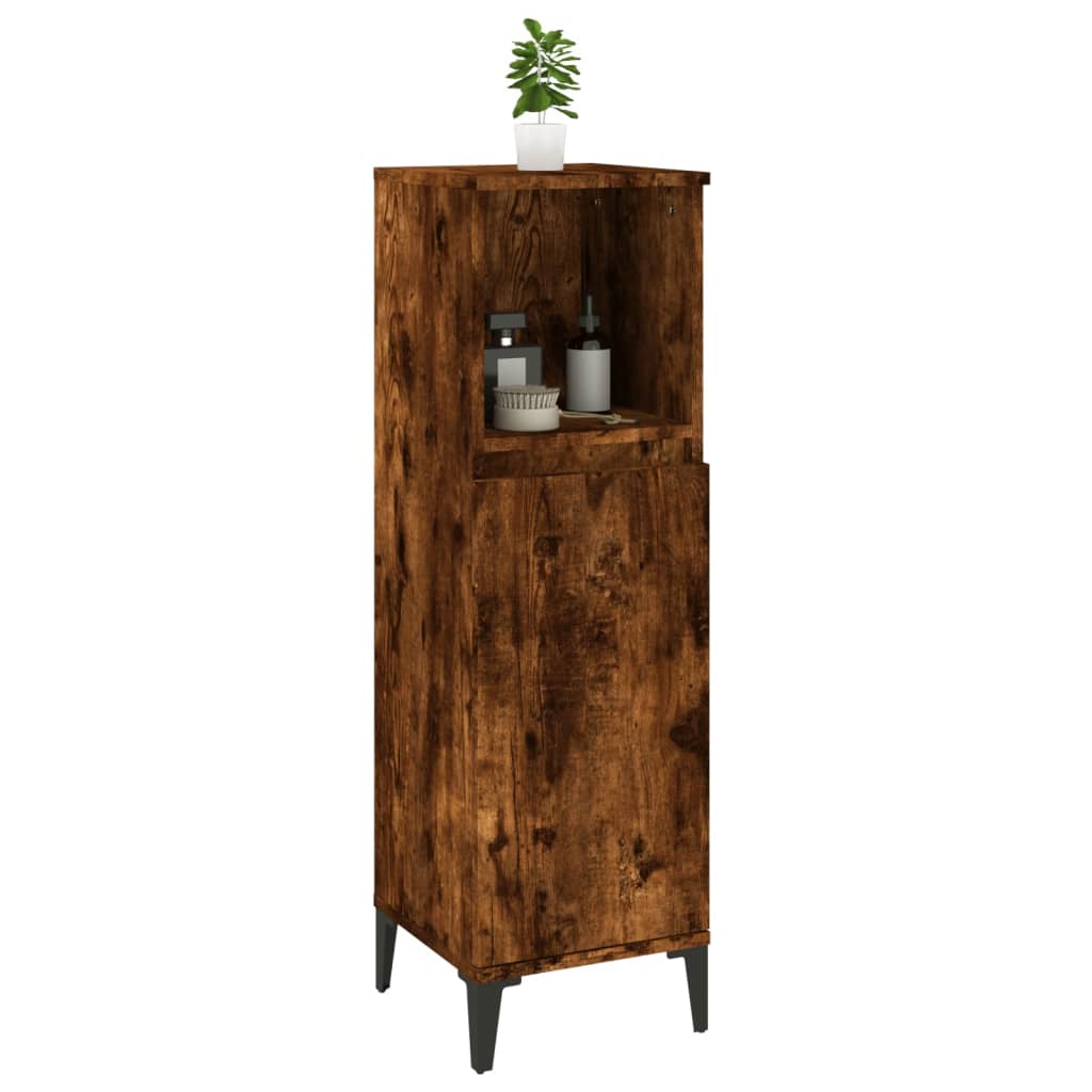 8720845738433_g_en_hd_3 vidaXL Bathroom Cabinet Smoked Oak 30x30x100 cm Engineered Wood - Image 5