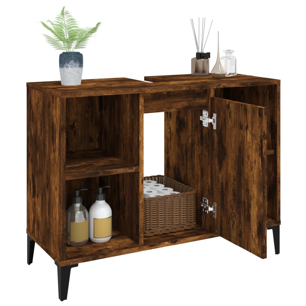 8720845739874_g_en_hd_3 vidaXL Sink Cabinet Smoked Oak 80x33x60 cm Engineered Wood - Image 5