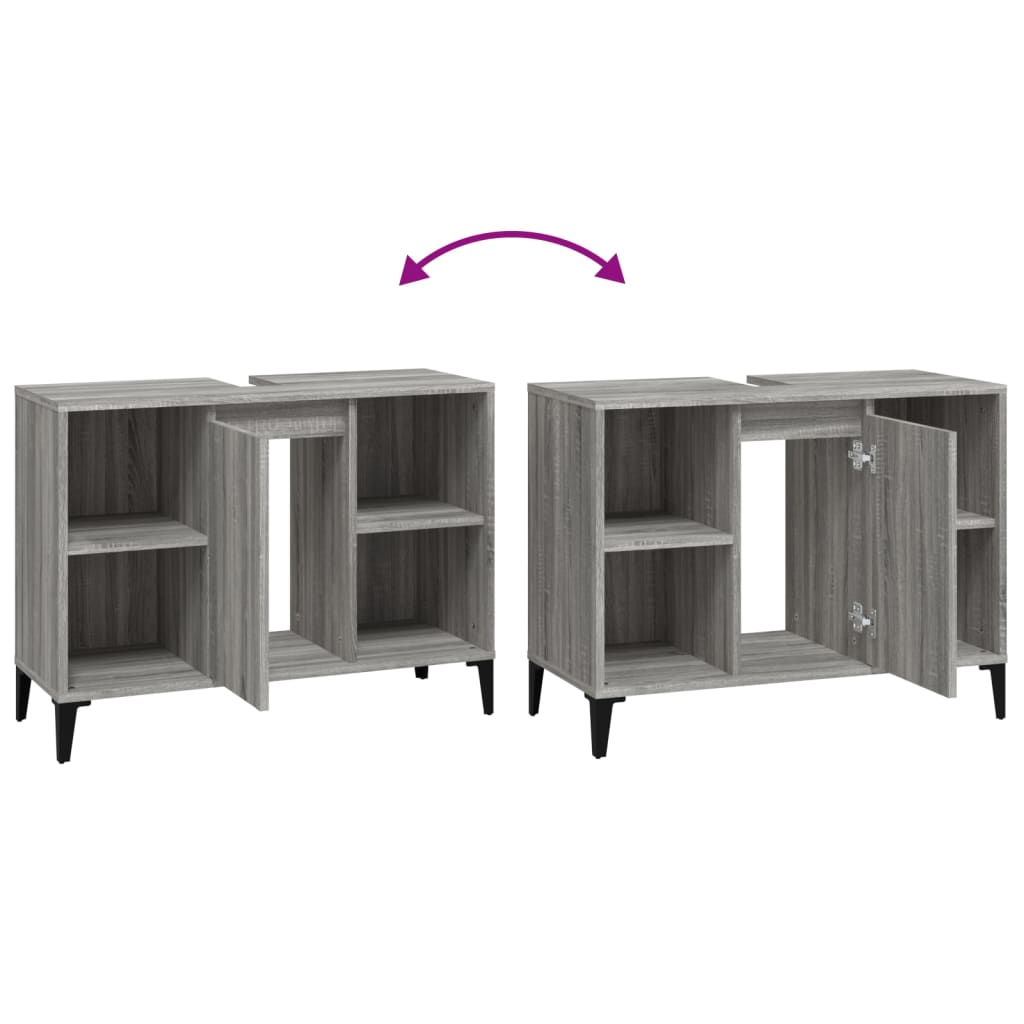 8720845739881_g_en_hd_7 vidaXL Sink Cabinet Grey Sonoma 80x33x60 cm Engineered Wood - Image 9