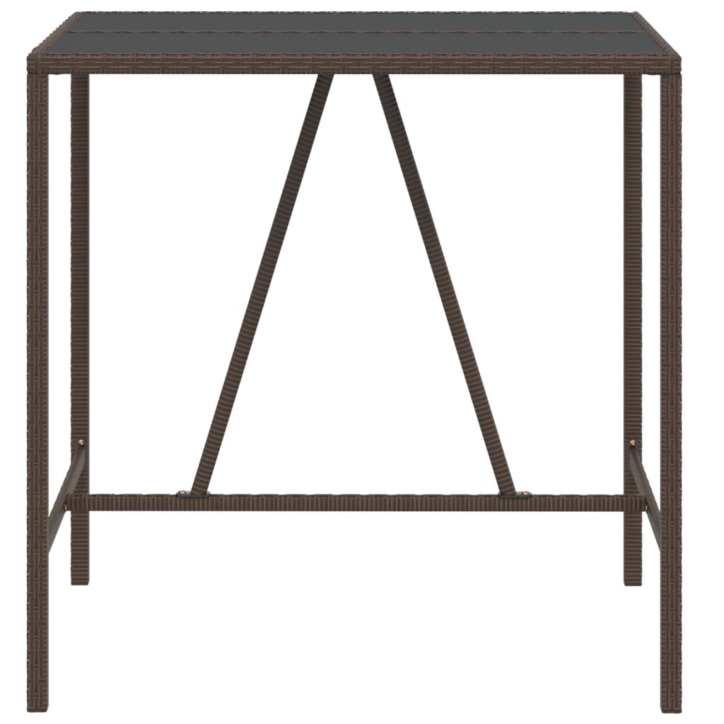 8720845739997_g_en_hd_1 vidaXL Bar Table with Glass Top Brown 110x70x110 cm Poly Rattan - Image 3