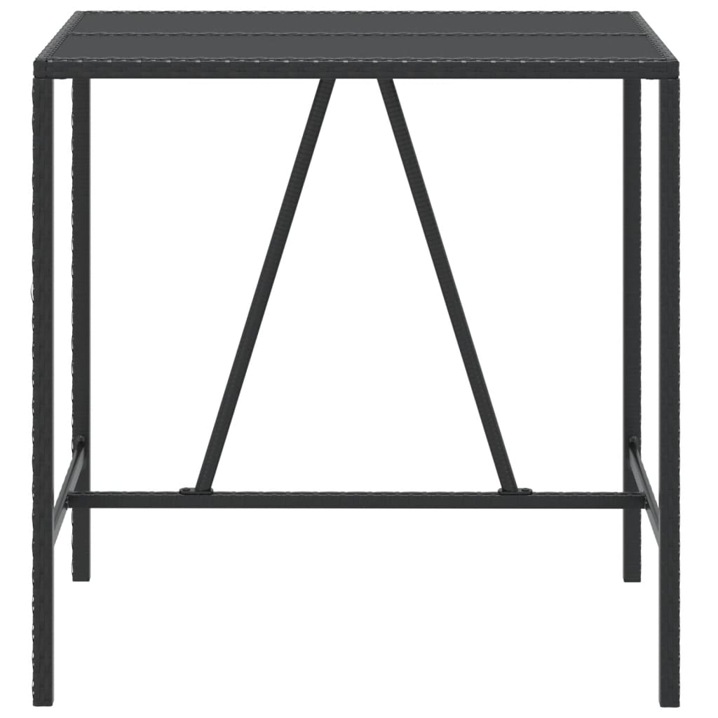 8720845740009_g_en_hd_1 vidaXL Bar Table with Glass Top Black 110x70x110 cm Poly Rattan - Image 3