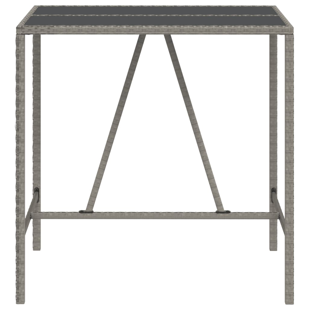 8720845740016_g_en_hd_1 vidaXL Bar Table with Glass Top Grey 110x70x110 cm Poly Rattan - Image 3