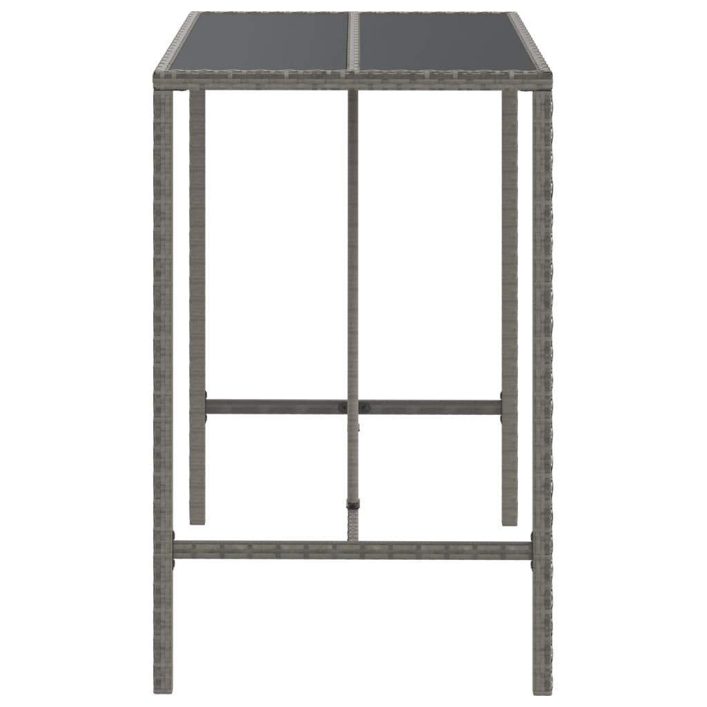 8720845740016_g_en_hd_2 vidaXL Bar Table with Glass Top Grey 110x70x110 cm Poly Rattan - Image 4