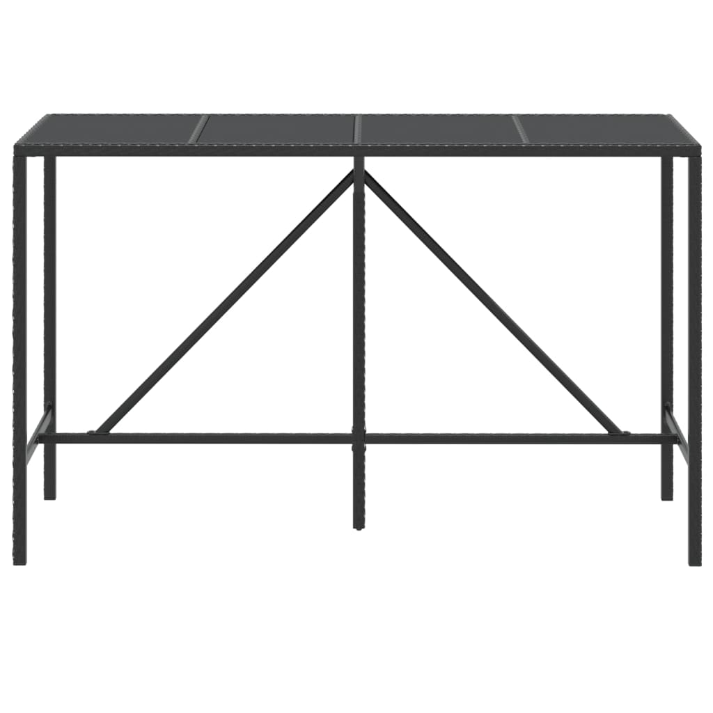 8720845740030_g_en_hd_1 vidaXL Bar Table with Glass Top Black 180x70x110 cm Poly Rattan - Image 3