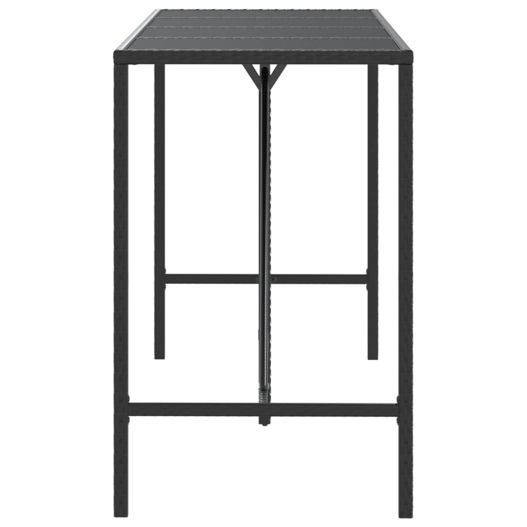 8720845740030_g_en_hd_2 vidaXL Bar Table with Glass Top Black 180x70x110 cm Poly Rattan - Image 4
