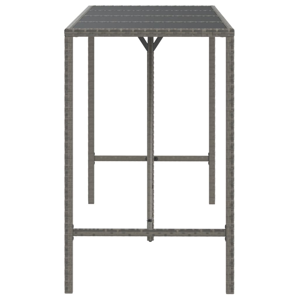 8720845740047_g_en_hd_2 vidaXL Bar Table with Glass Top Grey 180x70x110 cm Poly Rattan - Image 4