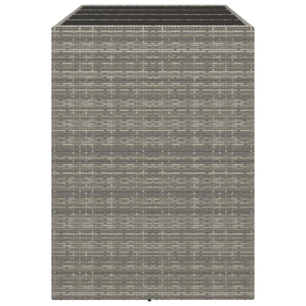 8720845740108_g_en_hd_2 vidaXL Bar Table with Glass Top Grey 145x80x110 cm Poly Rattan - Image 4