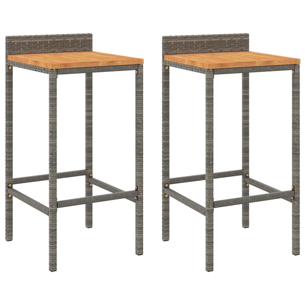 8720845740153_a_en_hd_1 vidaXL Bar Stools 2 pcs Grey Poly Rattan and Solid Wood Acacia - Image 2