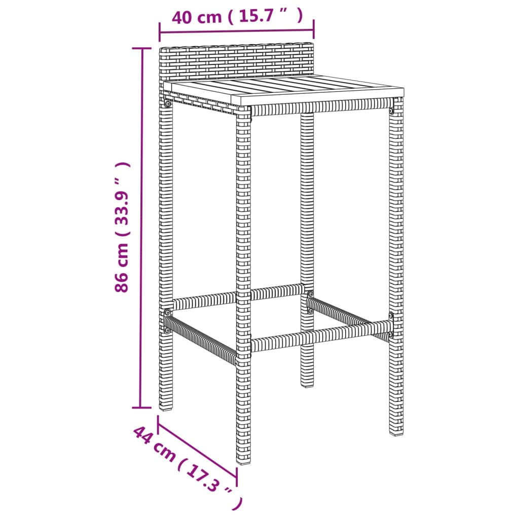 8720845740153_g_en_hd_6 vidaXL Bar Stools 2 pcs Grey Poly Rattan and Solid Wood Acacia - Image 8
