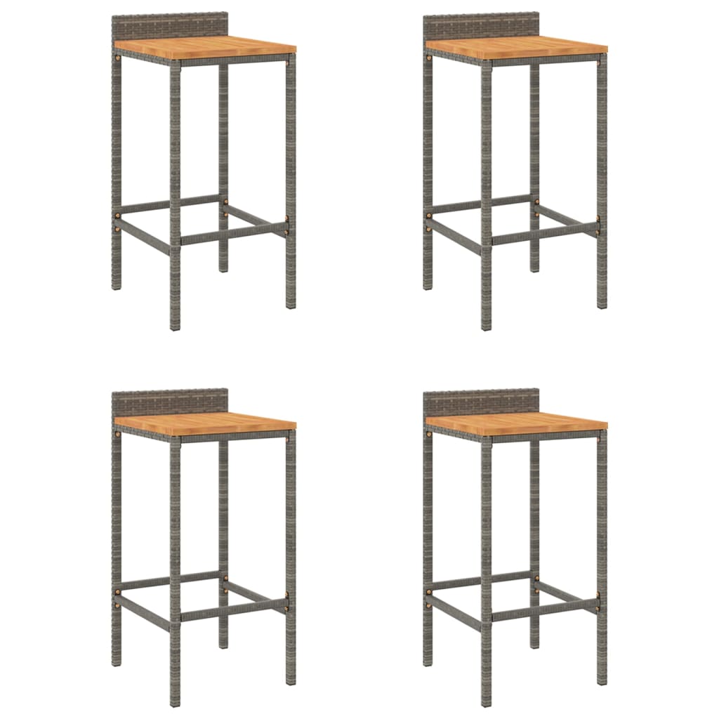 8720845740177_a_en_hd_1 vidaXL Bar Stools 4 pcs Grey Poly Rattan and Solid Wood Acacia - Image 2
