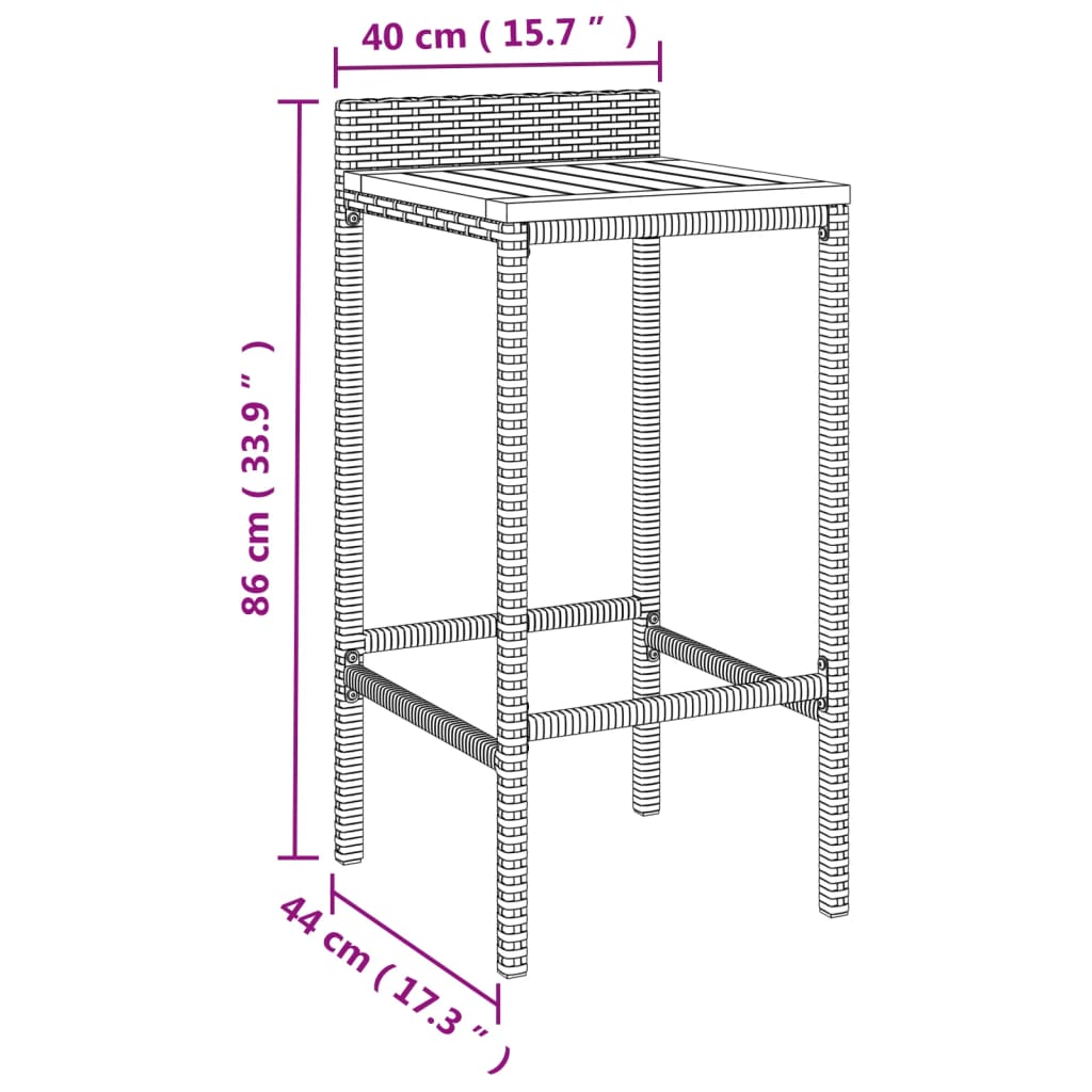 8720845740177_g_en_hd_6 vidaXL Bar Stools 4 pcs Grey Poly Rattan and Solid Wood Acacia - Image 8