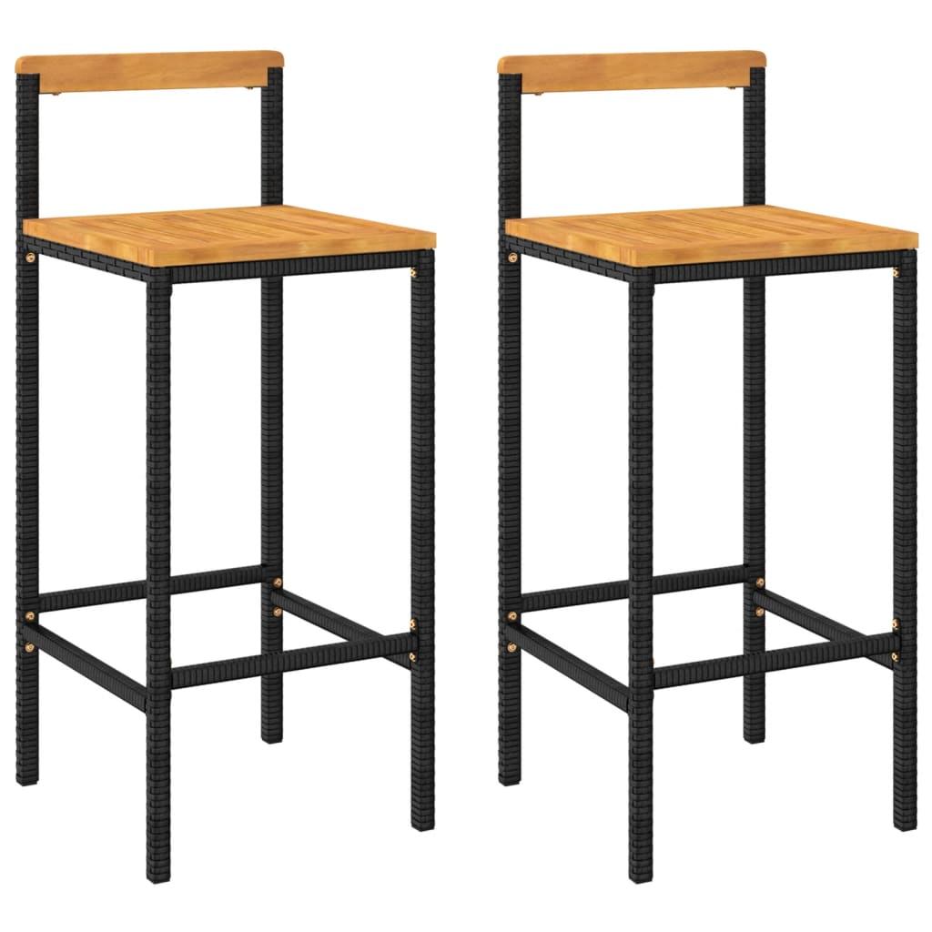 8720845740184_a_en_hd_1 vidaXL Bar Stools 2 pcs Black Poly Rattan and Solid Wood Acacia - Image 2