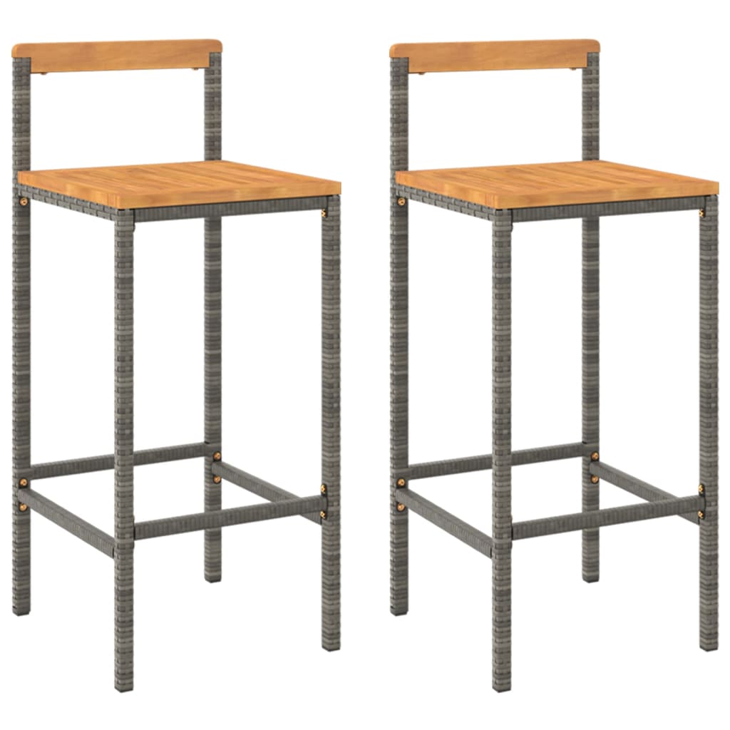 8720845740191_a_en_hd_1 vidaXL Bar Stools 2 pcs Grey Poly Rattan and Solid Wood Acacia - Image 2