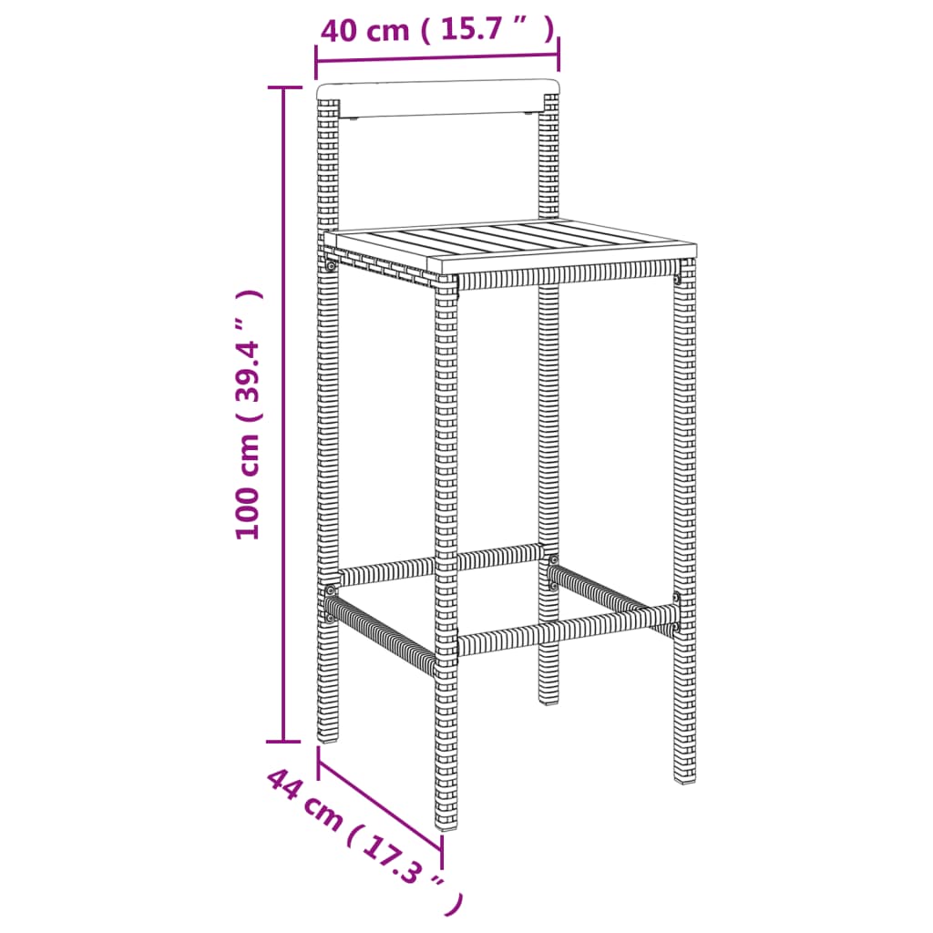 8720845740191_g_en_hd_6 vidaXL Bar Stools 2 pcs Grey Poly Rattan and Solid Wood Acacia - Image 8
