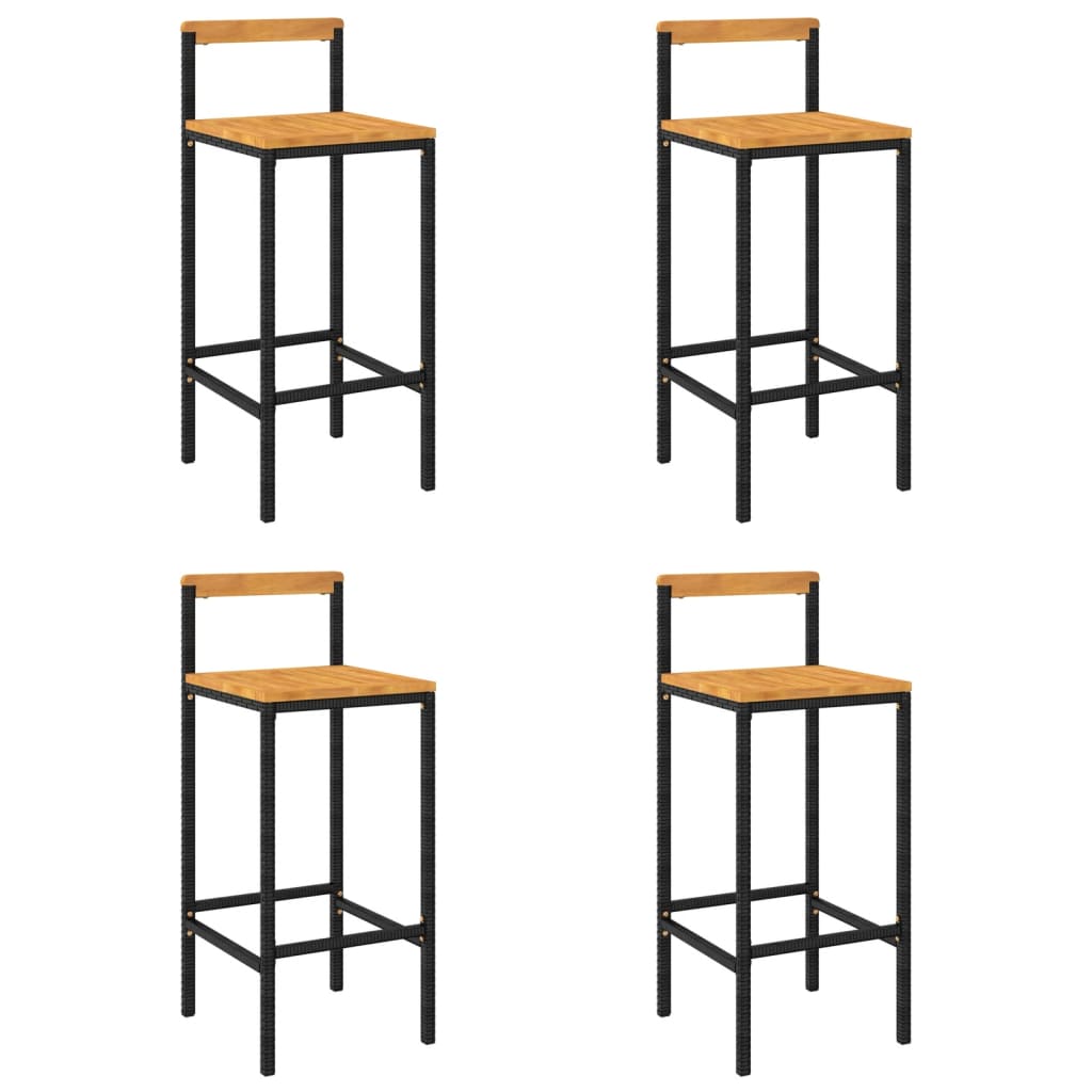 8720845740207_a_en_hd_1 vidaXL Bar Stools 4 pcs Black Poly Rattan and Solid Wood Acacia - Image 2