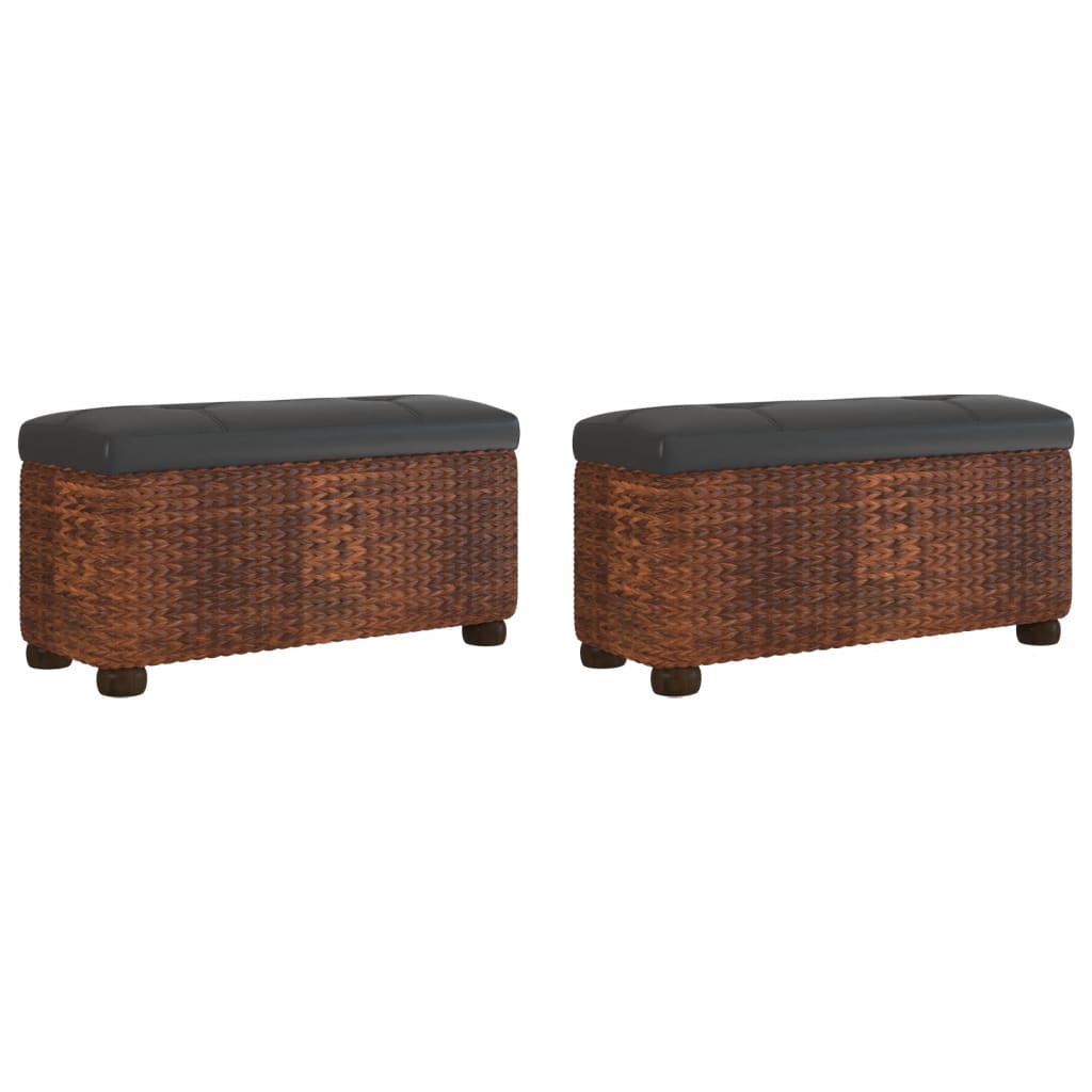 8720845741402_a_en_hd_1 vidaXL Storage Benches 2 pcs with Brown Cushion 69 cm Cattail - Image 2