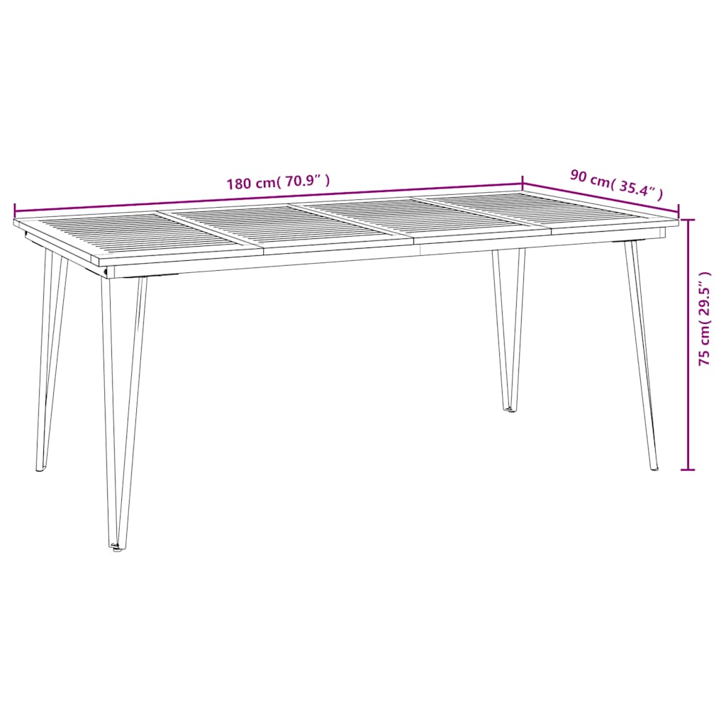 8720845741570_g_en_hd_6 vidaXL Garden Table with Hairpin Legs 180x90x75 cm Solid Wood Acacia - Image 8