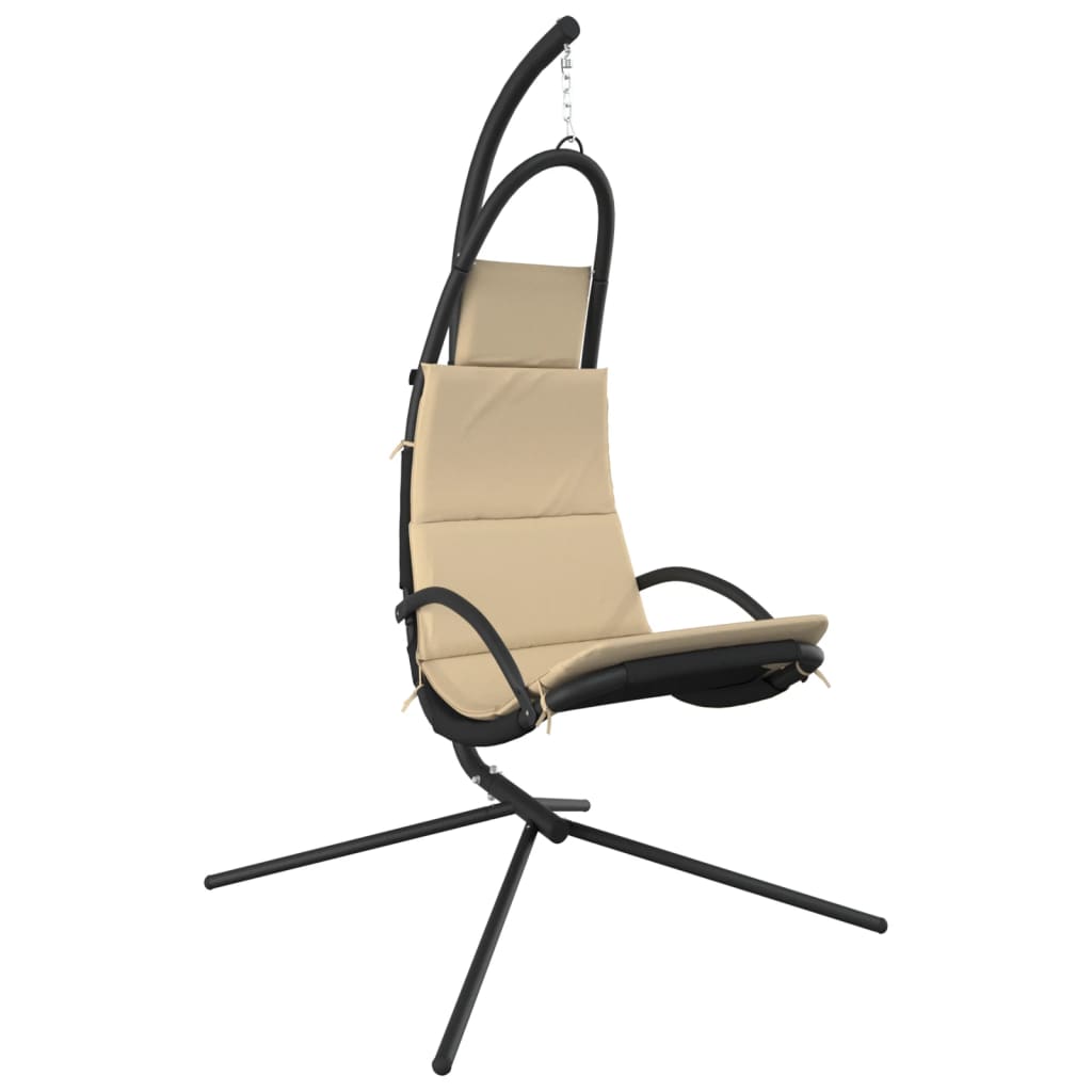 8720845741853_a_en_hd_1 vidaXL Garden Swing Chair with Cushion Cream Oxford Fabric and Steel - Image 2
