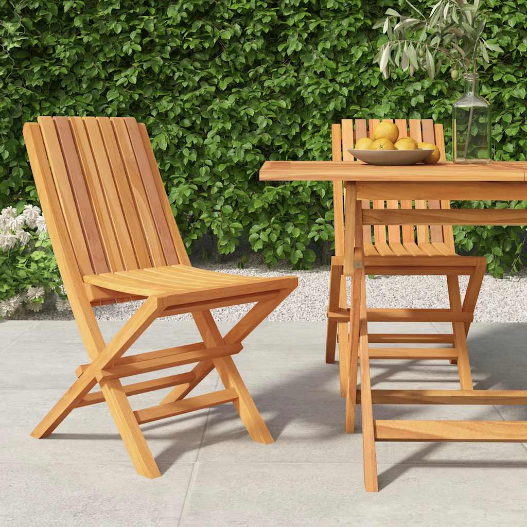 vidaXL Folding Garden Chairs 2 pcs 47x47x89 cm Solid Wood Teak
