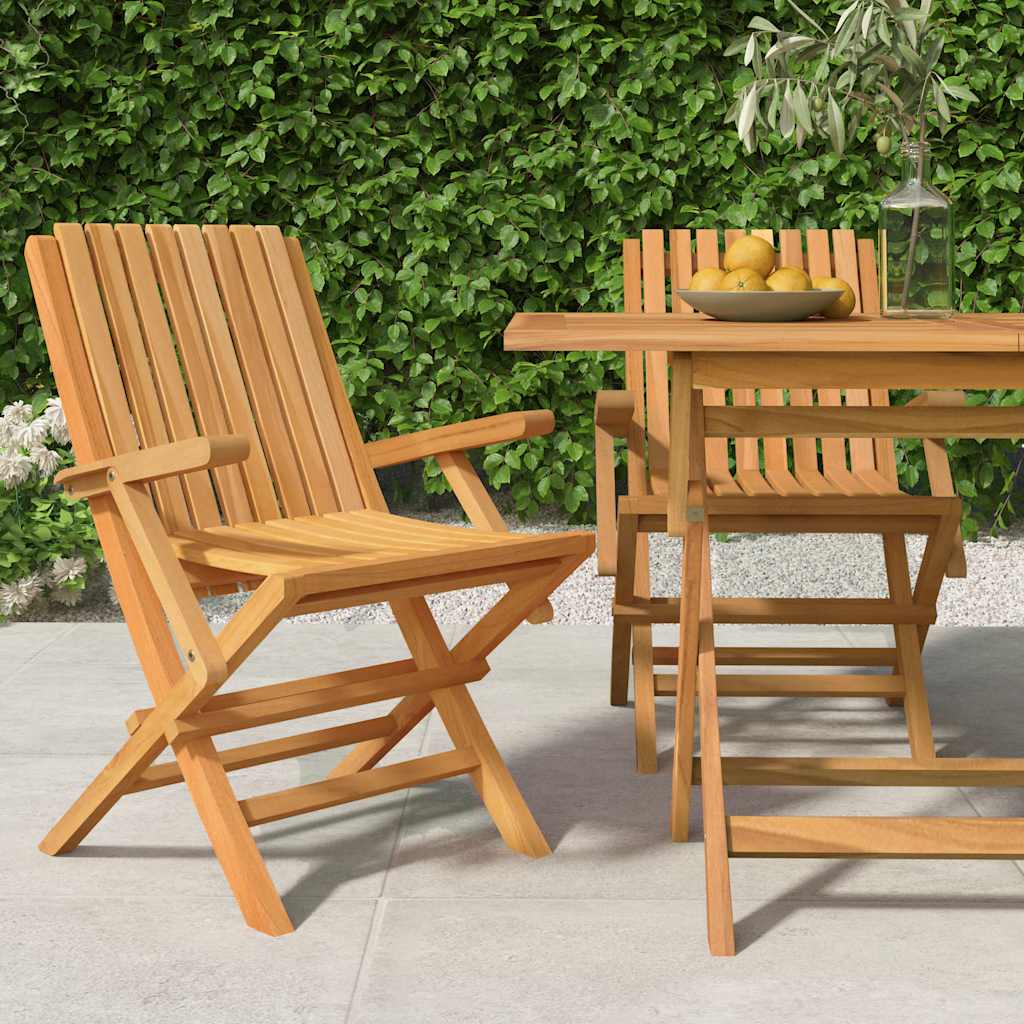 vidaXL Folding Garden Chairs 2 pcs 61x67x90 cm Solid Wood Teak